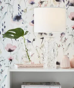 Lampka stołowa z ozdobną podstawką i abażurem 107189 | Kaja*Sklep Kaja Shop