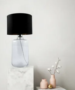 Lampka z abażurem na szklanej podstawie 5502BKGO SAMASUN | Kaja*Sklep Kaja Shop