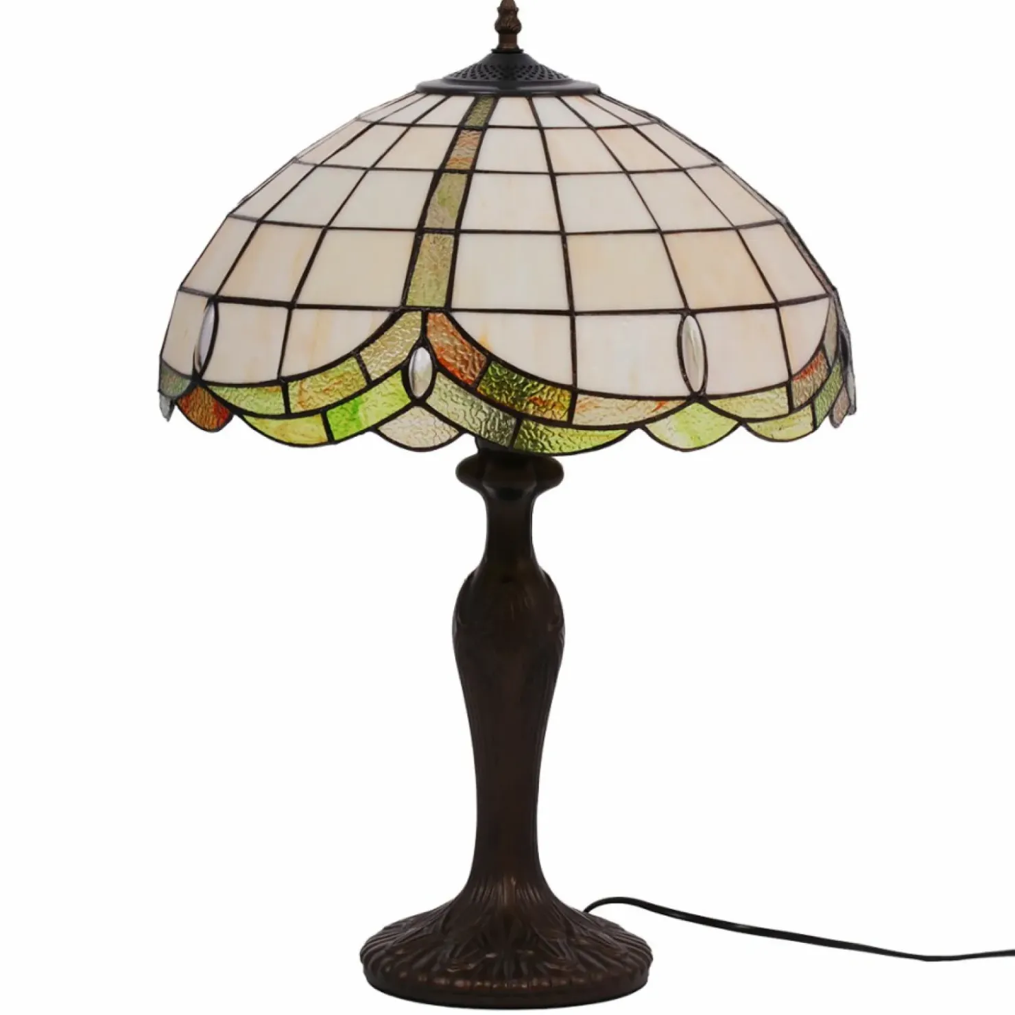 Lampka z szerokim, witrażowym kloszem K-G162166 PAPI | Kaja*Sklep Kaja Outlet