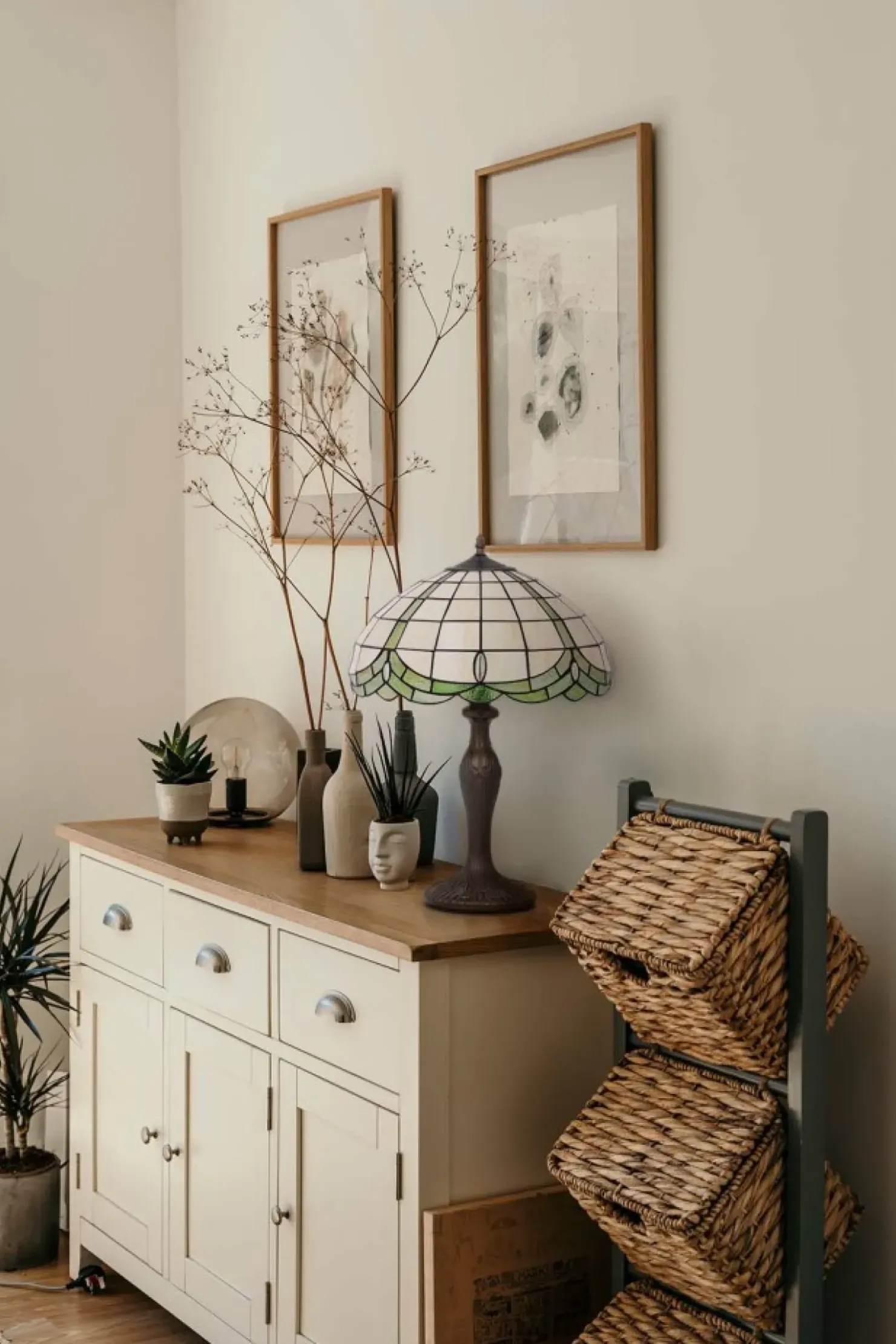 Lampka z szerokim, witrażowym kloszem K-G162166 PAPI | Kaja*Sklep Kaja Outlet