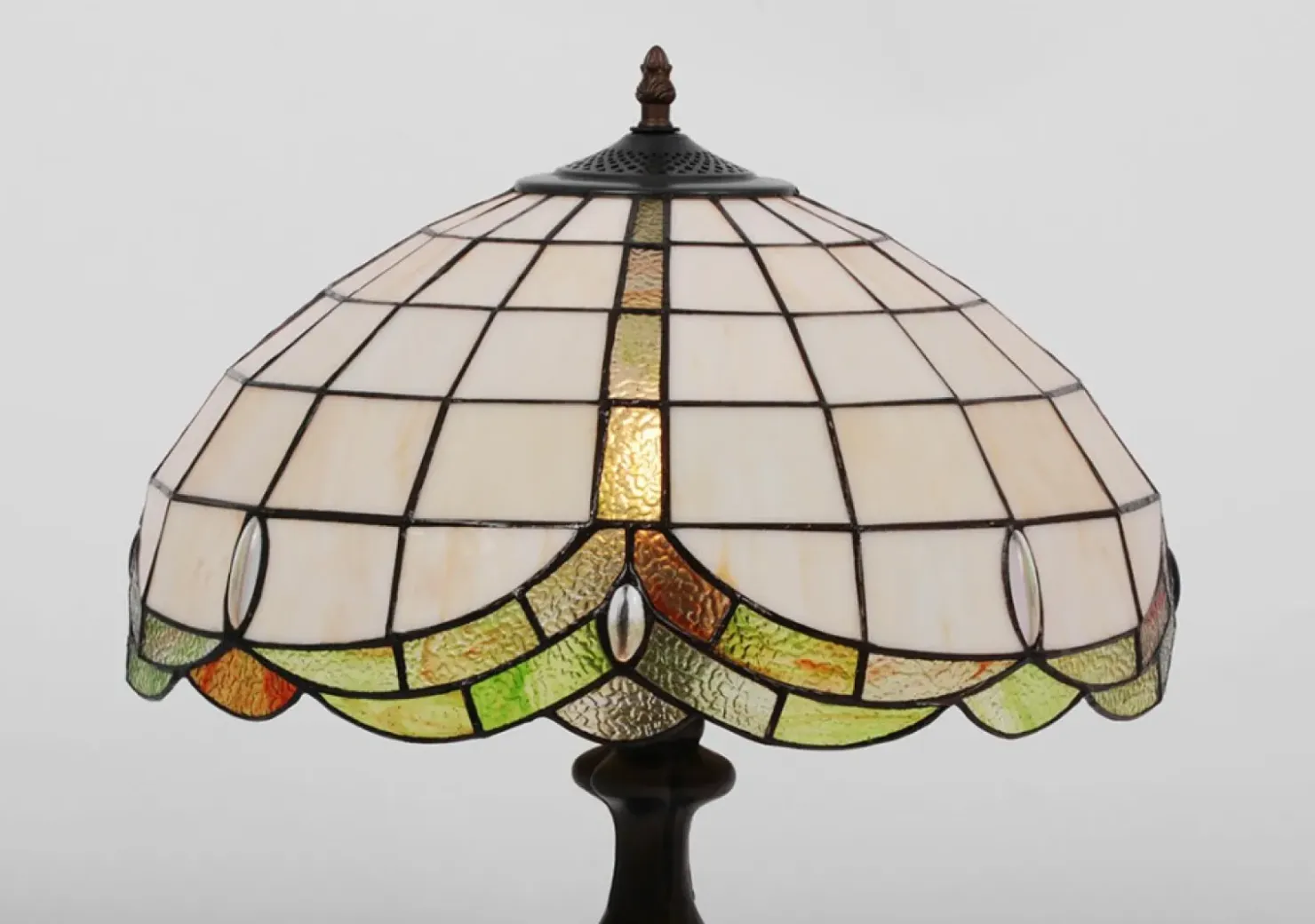 Lampka z szerokim, witrażowym kloszem K-G162166 PAPI | Kaja*Sklep Kaja Outlet