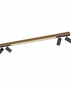 Clearance Sklep Kaja Ledowa, drewniana listwa z 4 reflektorami 6121-79 PURE-LINES | Kaja drewniany