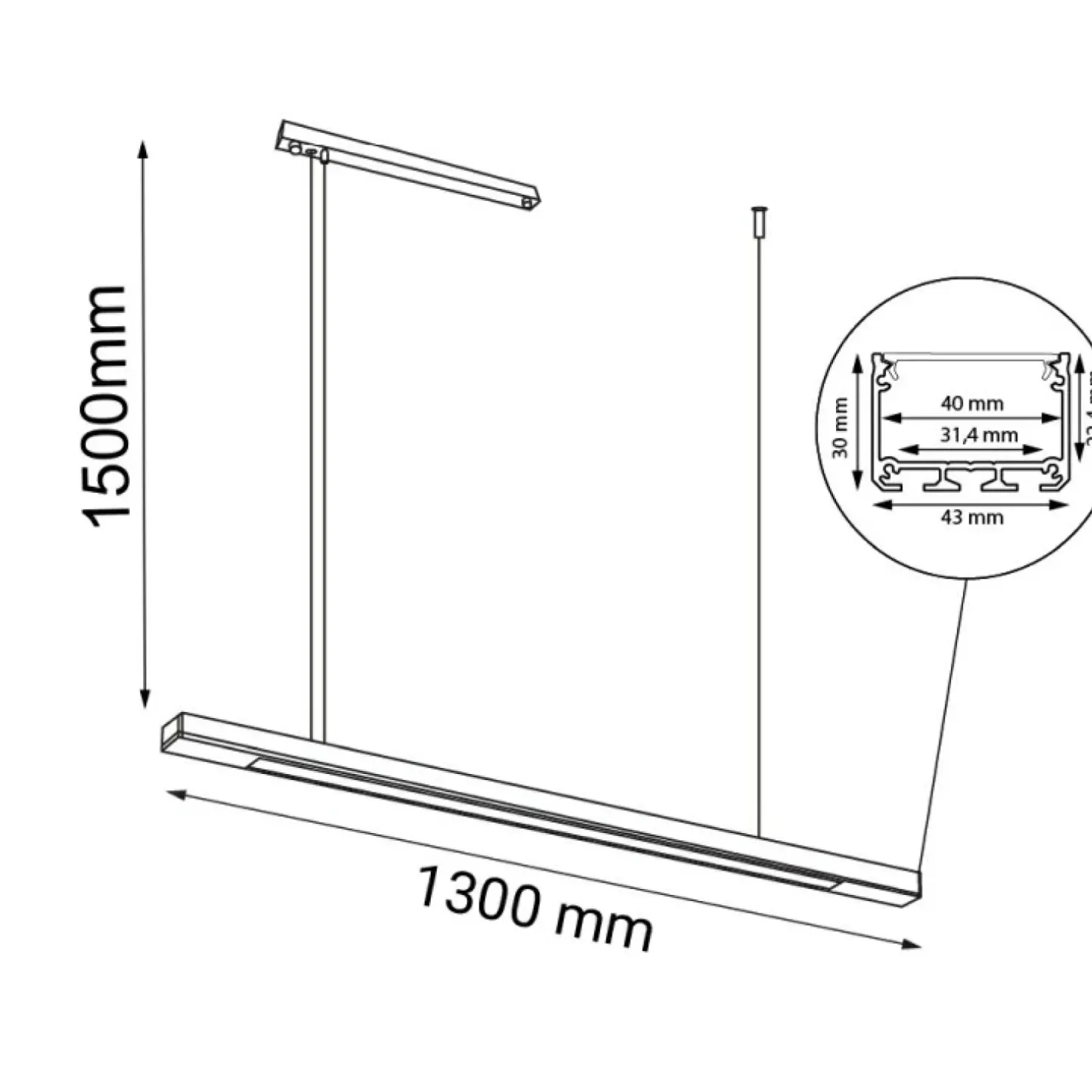Cheap Sklep Kaja Ledowa lampa nad wyspę kuchenną 130cm 4000K ANT 8656 HAKODA | Kaja
