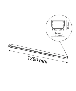Ledowa lampa natynkowa plafon 120cm 3000K ANT 1808 HIATE | Kaja*Sklep Kaja Discount
