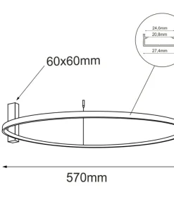 Ledowa lampa sufitowa ⌀57cm 4000K ANT 1332 z serii AGA*Sklep Kaja Best Sale