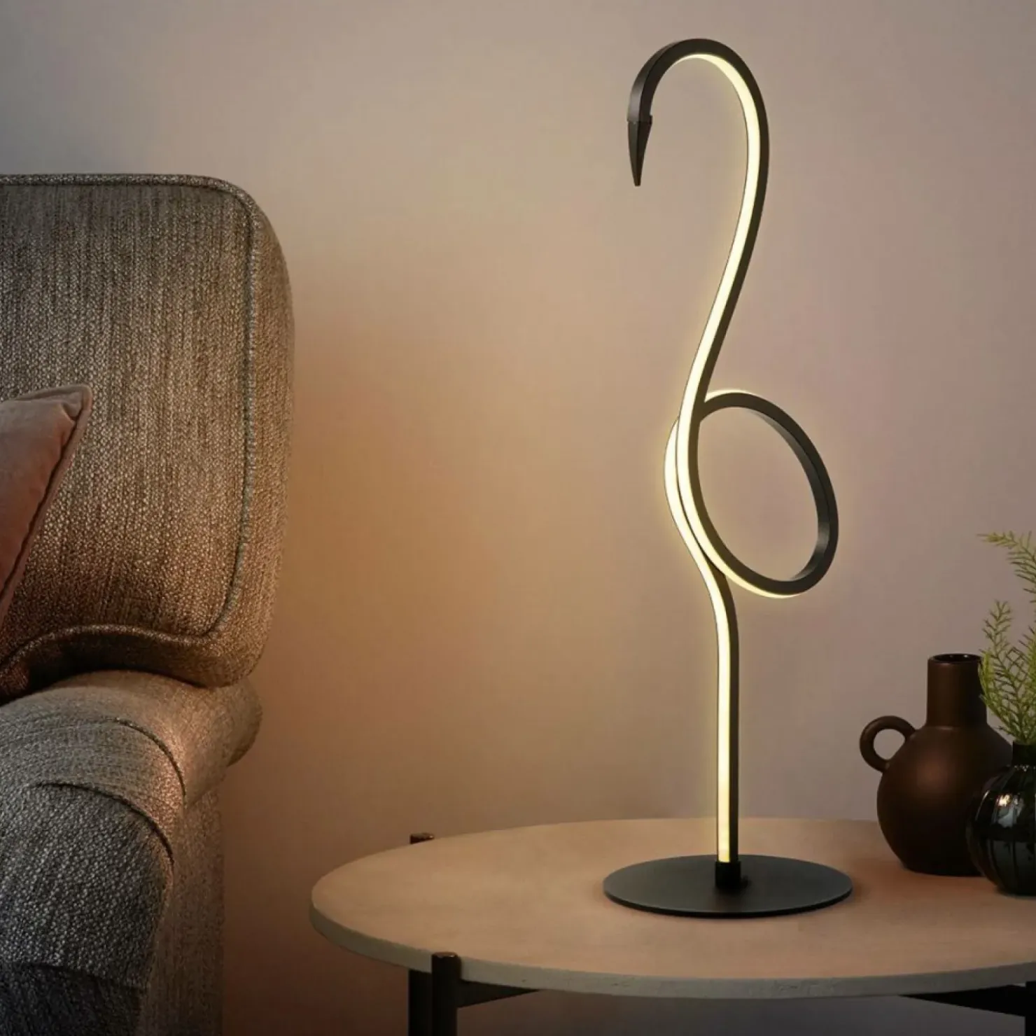 Ledowa lampka stołowa, flaming FLAMINGO-TL-BLK z serii FLAMINGO*Sklep Kaja Sale