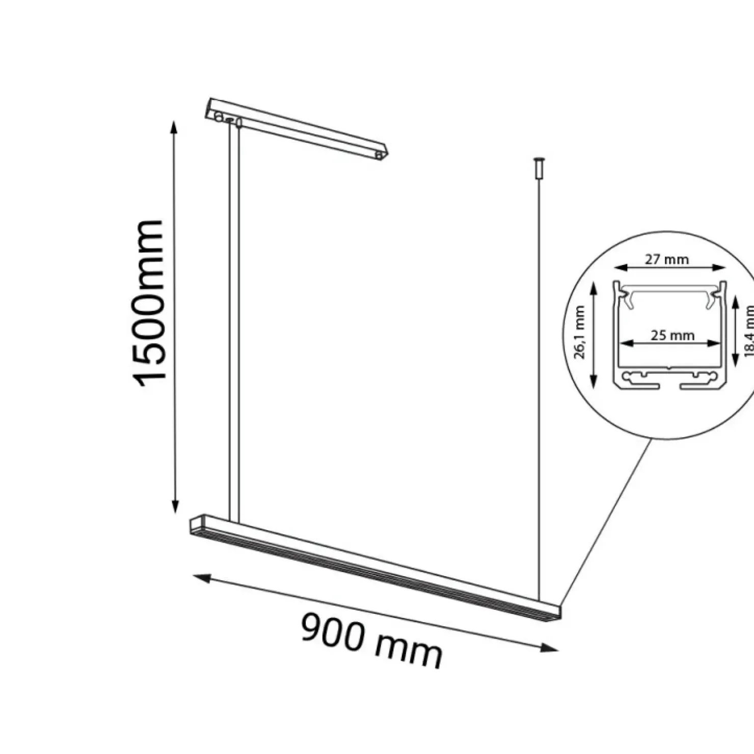 Best Sklep Kaja Ledowa listwa nad stół w jadalni 90cm 3000K ANT 1952 HANAWA | Kaja
