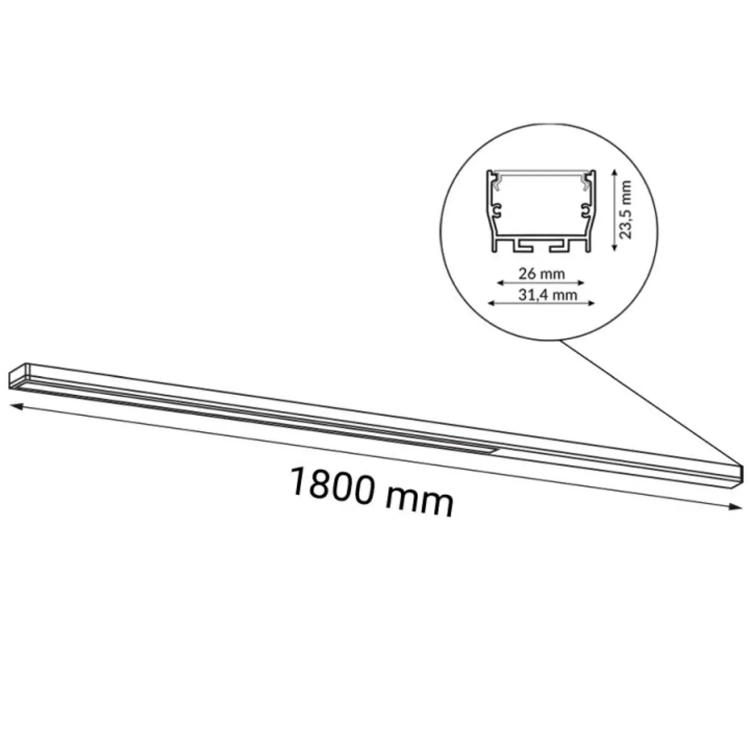 Ledowa listwa natynkowa 180cm 3000K ANT 1816 HIATE | Kaja Oświetlenie*Sklep Kaja Best