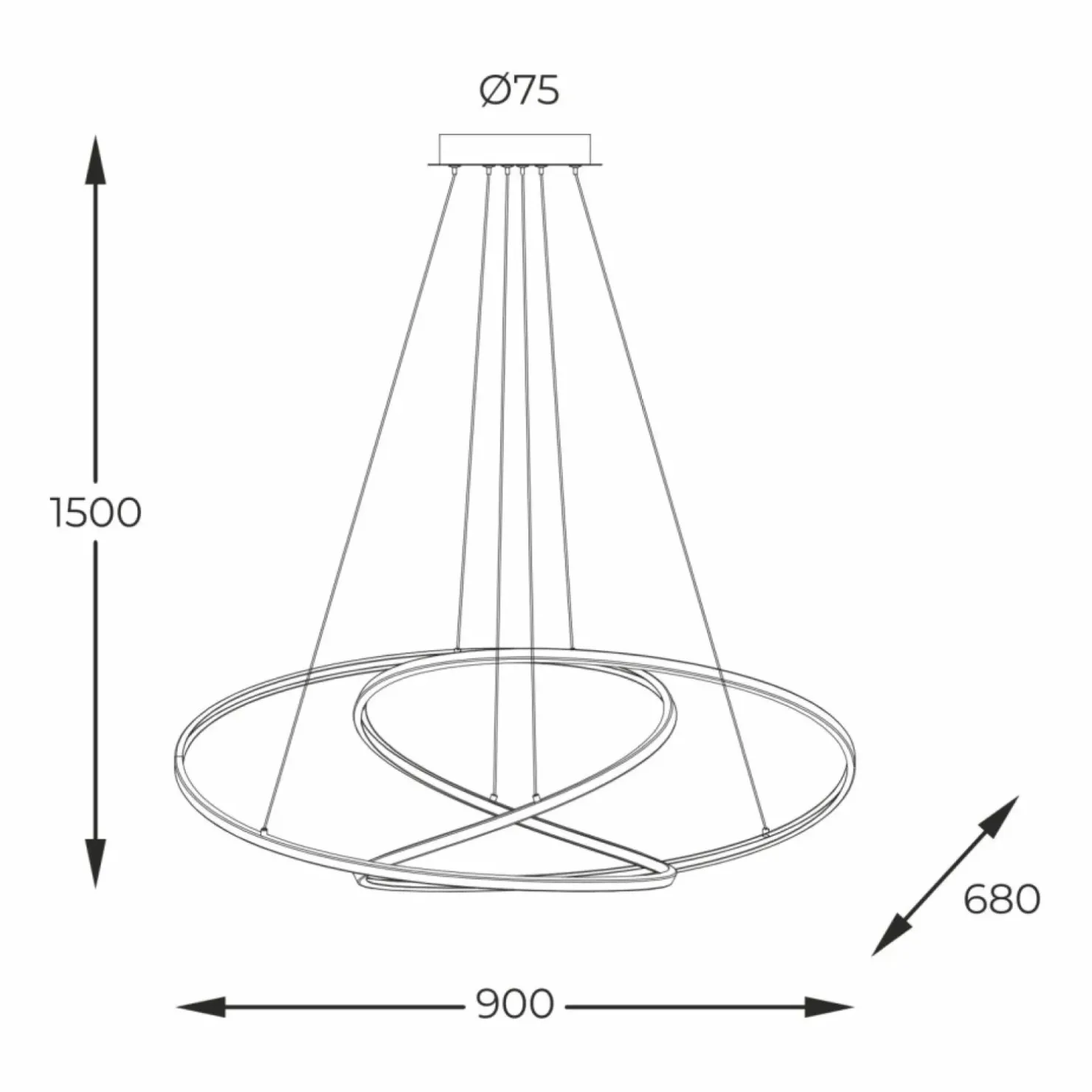 Cheap Sklep Kaja Ledowa, ozdobna lampa wisząca wstążka MD7360-1A-3GT CHOLET | Kaja