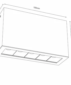 Ledowy downlight z 4 światłami 9x15cm LED 4000K ANT 1038 serii A-GLARE*Sklep Kaja Shop