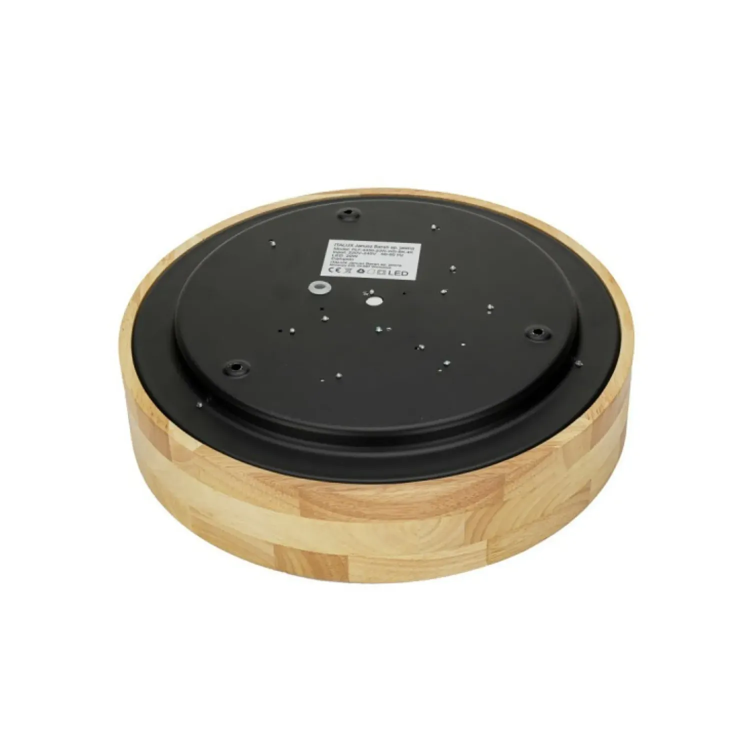 Ledowy, drewniany plafon ⌀35cm PLF-4350-20W-WD-BK-4K z serii CAMPELO*Sklep Kaja Clearance