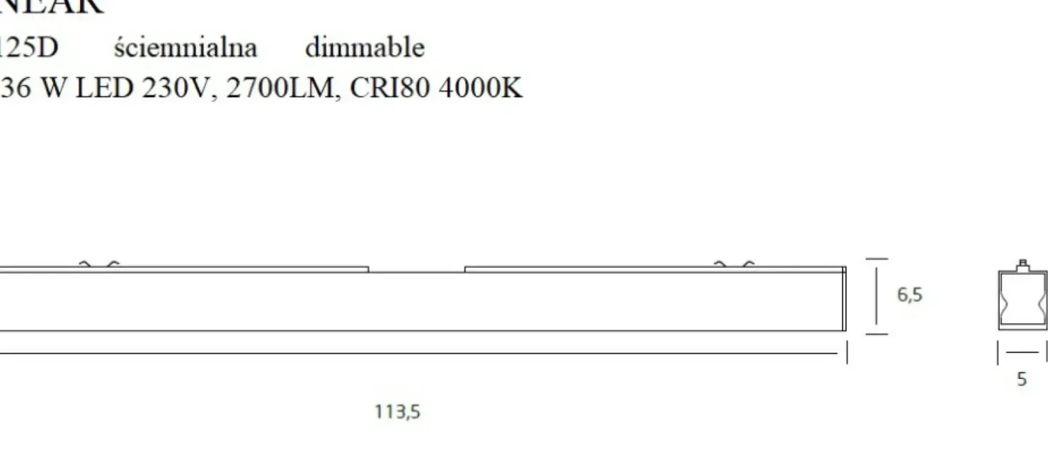 Liniowa, ściemnialna listwa LED 113,5cm MX C0125D LINEAR | Kaja*Sklep Kaja Online