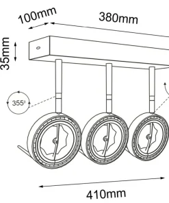 Best Sklep Kaja Liniowa lampa sufitowa z ruchomymi spotami ANT 7231 FUSSA | Kaja