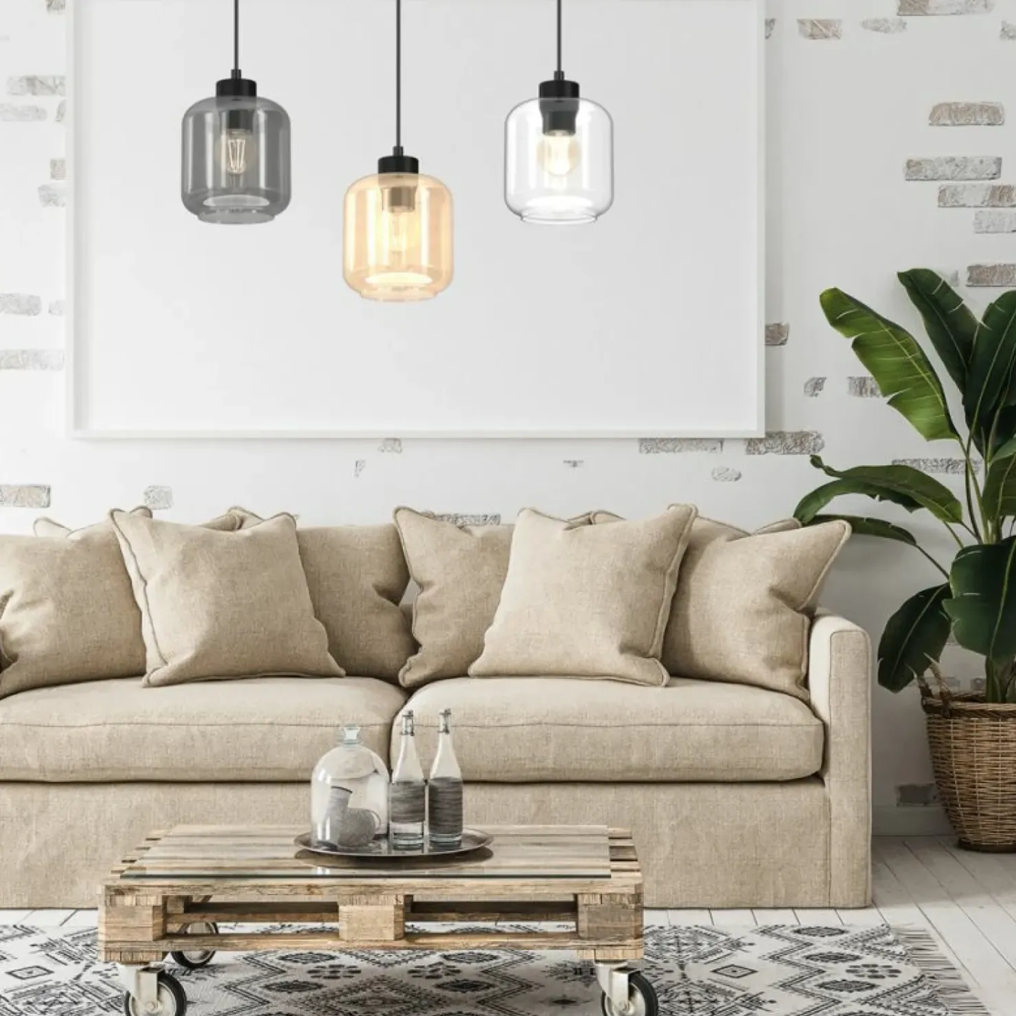 Cheap Sklep Kaja Liniowa lampa wisząca z kolorowymi kloszami MLP8368 SOMBRA | Kaja