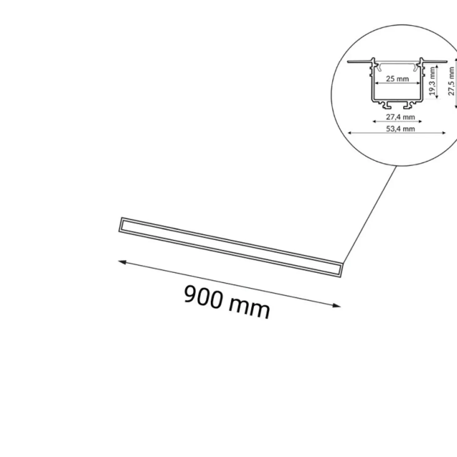 Liniowa lampa wpuszczana LED 90cm 4000K ANT 8650 HANAWA | Kaja*Sklep Kaja Hot