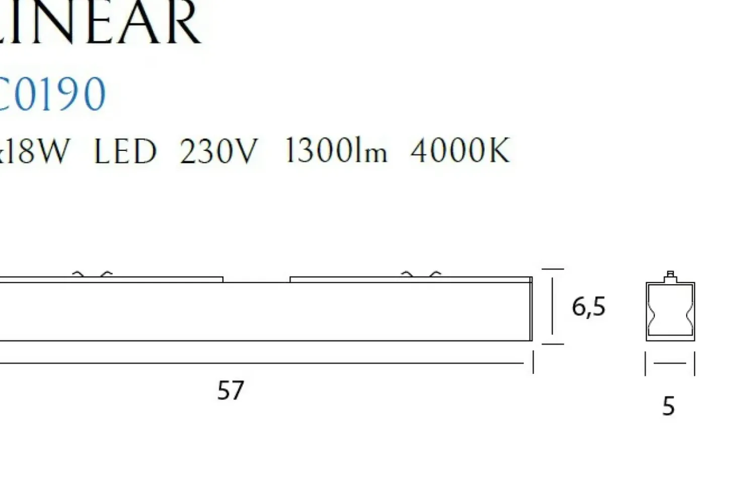 Liniowa listwa sufitowa LED do kuchni 57cm MX C0190 LINEAR | Kaja*Sklep Kaja Fashion