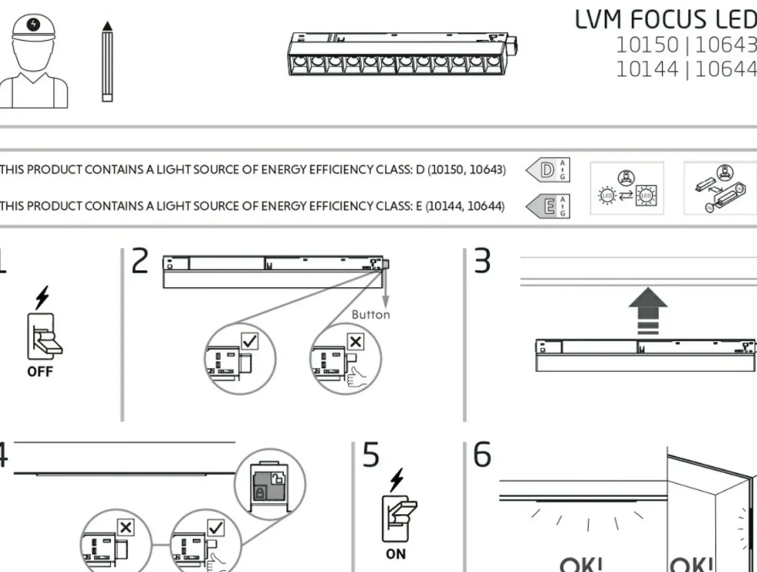 Liniowy spot do szyny magnetycznej 1F 10643 LVM FOCUS LED | Kaja*Sklep Kaja Outlet