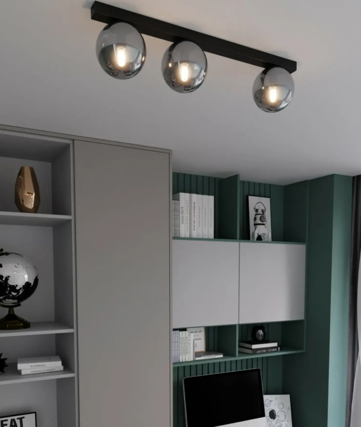 Listwa sufitowa z lustrzanymi kloszami 1122/3 FIT | Kaja Oświetlenie*Sklep Kaja Discount