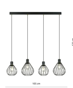 Flash Sale Sklep Kaja Listwa z czterema zwisającymi drucianymi kulami 1222/4 z serii GINO