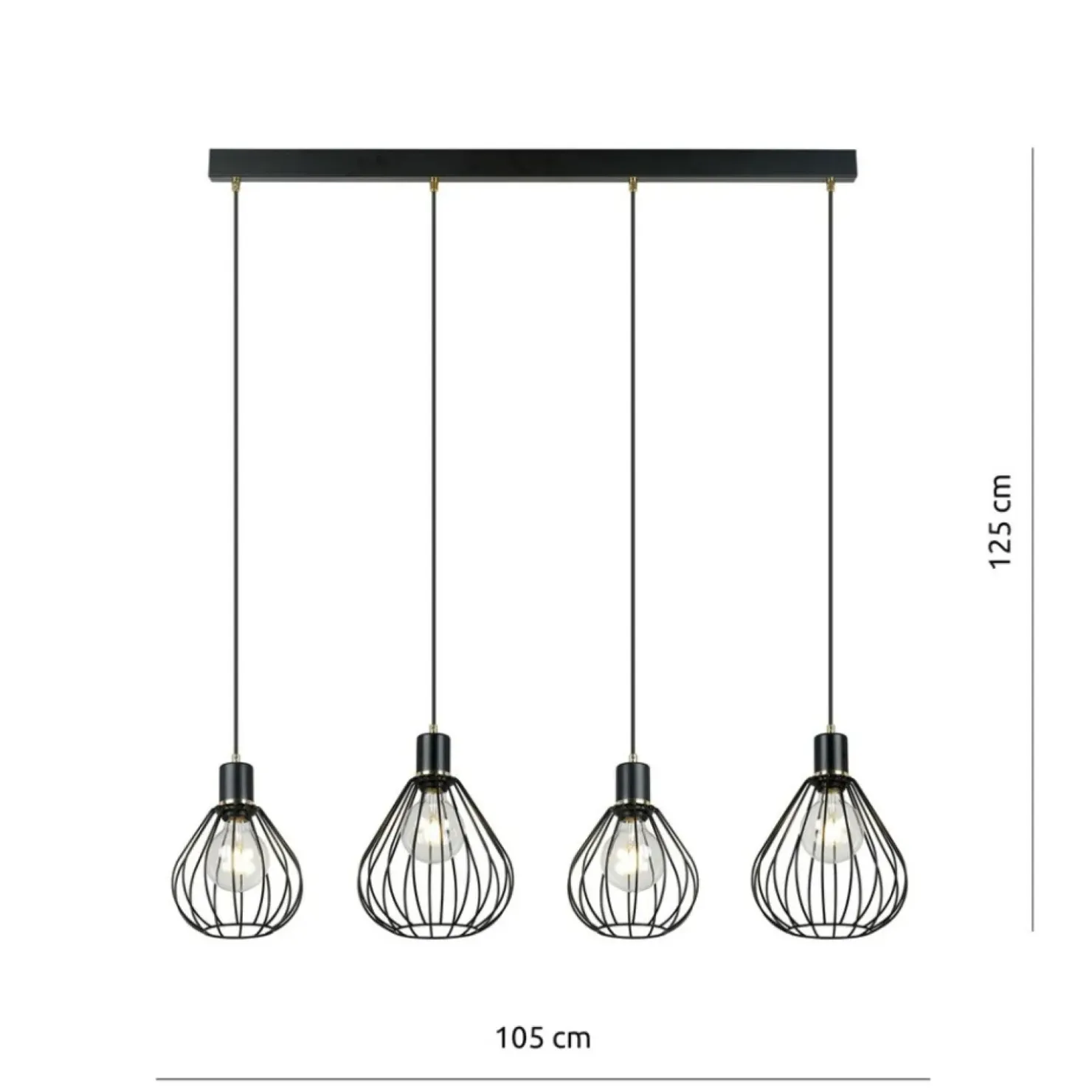 Flash Sale Sklep Kaja Listwa z czterema zwisającymi drucianymi kulami 1222/4 z serii GINO