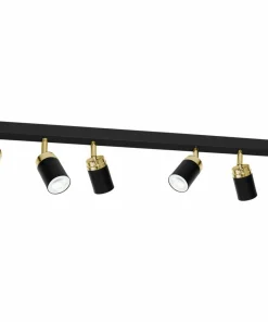 Flash Sale Sklep Kaja Listwa z sześcioma czarno-złotymi reflektorami LX 5167 z serii RENO