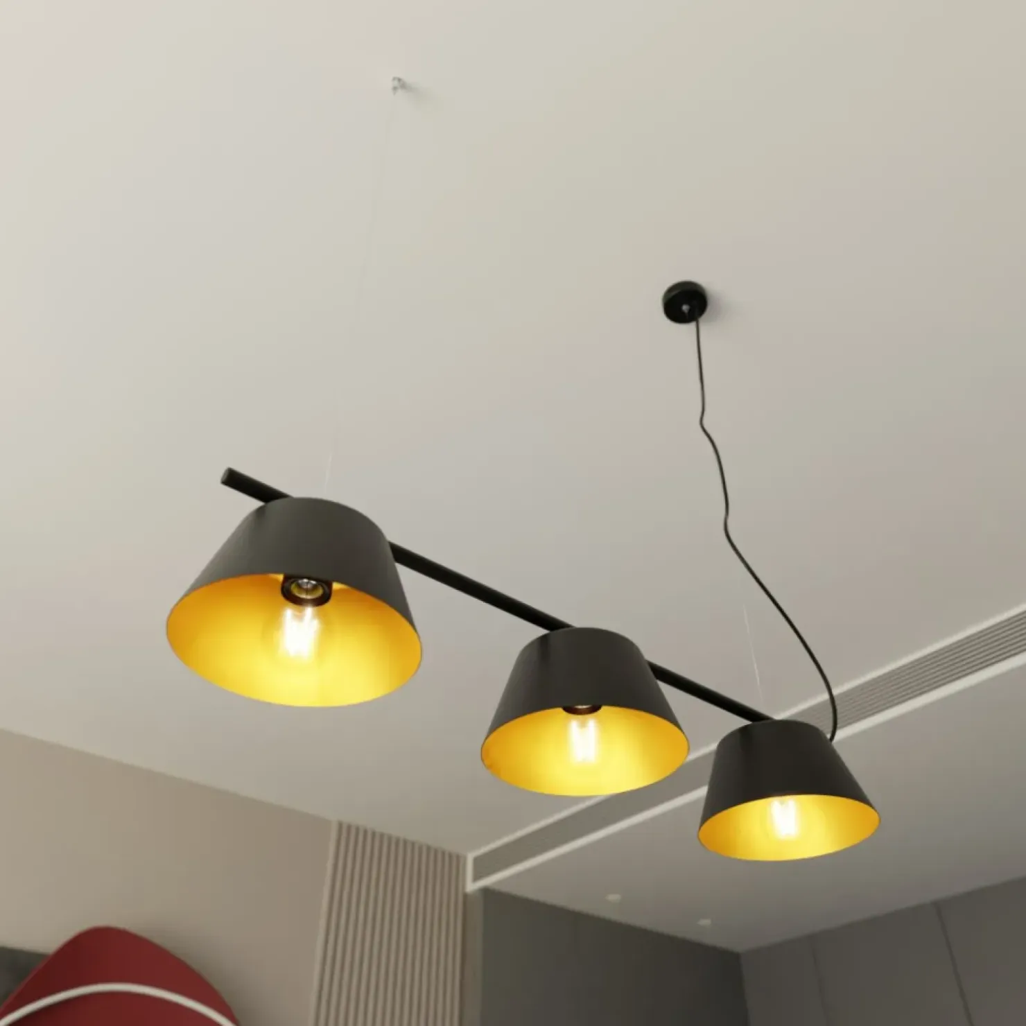Outlet Sklep Kaja Loftowa lampa wisząca nad wyspę kuchenną 1337/3 GELATO | Kaja