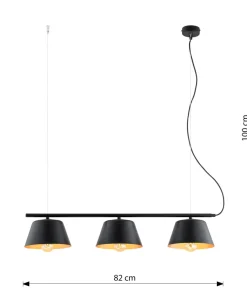Outlet Sklep Kaja Loftowa lampa wisząca nad wyspę kuchenną 1337/3 GELATO | Kaja
