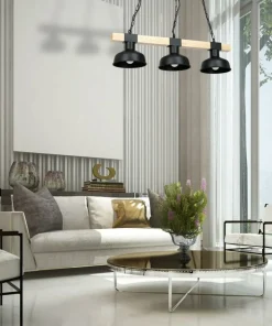 Best Sale Sklep Kaja Loftowa lampa wisząca z drewnem stabilizującym MLP7457 z serii FARO | Kaja Oświe