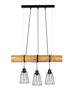Best Sklep Kaja Loftowa lampa wisząca z sosnową belką 68204304 TRABO SHORT | Kaja