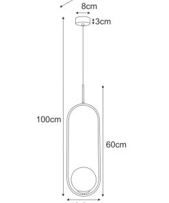Luksusowa lampa wisząca, obręcz z kloszem K-5396 z serii SVEN*Sklep Kaja Clearance