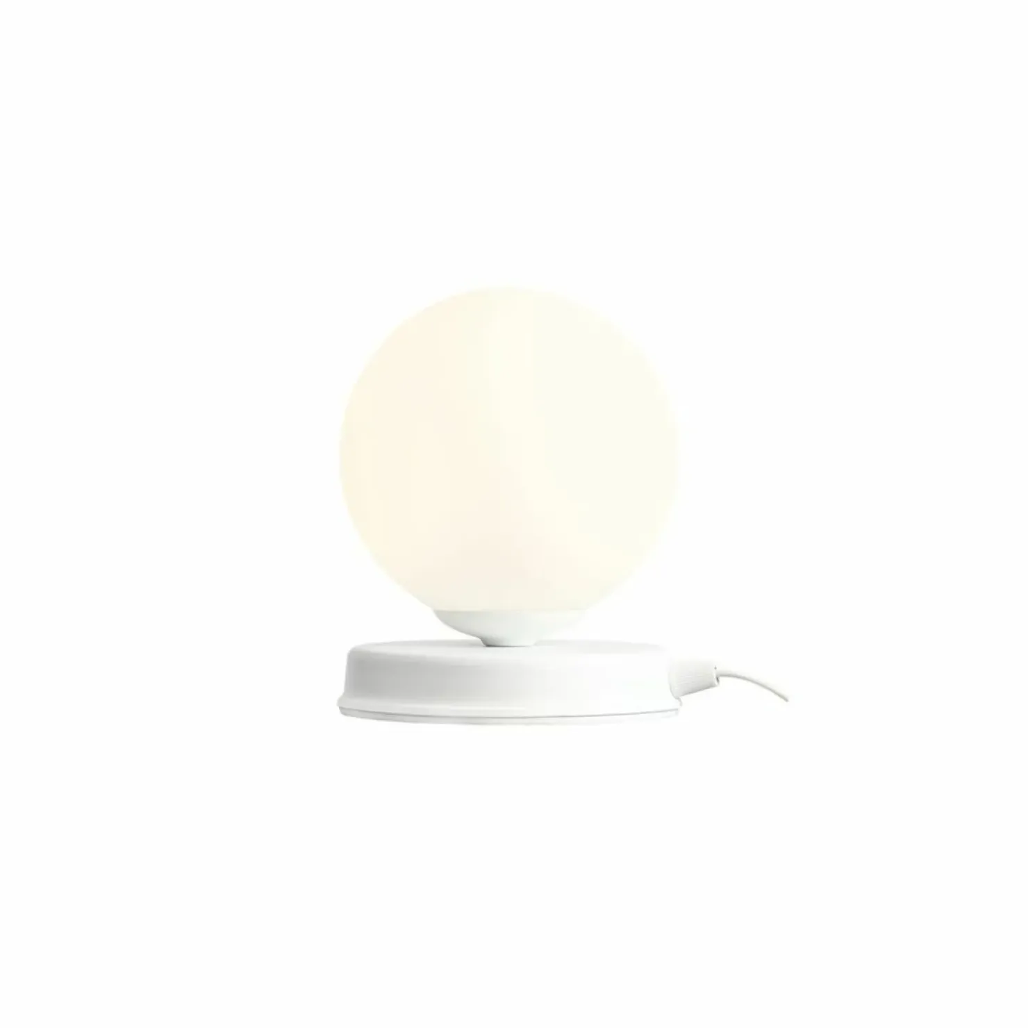Mała biała lampka biurkowa na szafkę nocną 1076B_S BALL | Kaja*Sklep Kaja Flash Sale