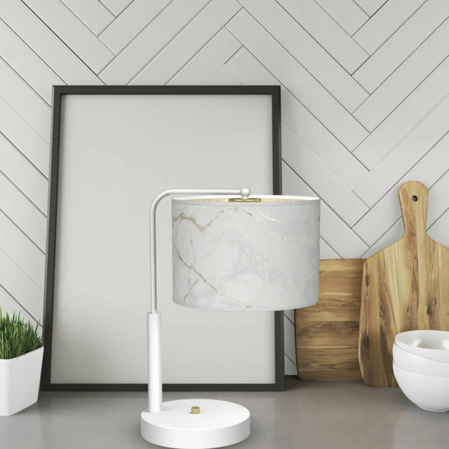 Marmurkowa lampa stołowa do sypialni MLP7310 z serii SENSO | Kaja Oświetlenie*Sklep Kaja Best Sale