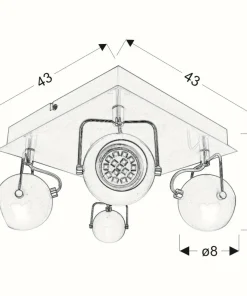 Matowa lampa sufitowa z 4 reflektorami 98-25036 TONY | Kaja*Sklep Kaja New