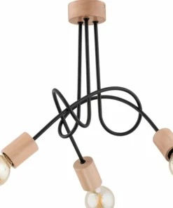 Clearance Sklep Kaja Metalowa lampa sufitowa z drewnianymi oprawkami AL 27433 TANGO | Kaja