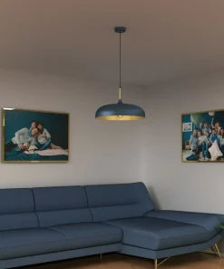 Shop Sklep Kaja Metalowa lampa wisząca, niebieski klosz MLP7901 z serii LINCOLN | Kaja Oświetlen
