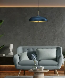 Shop Sklep Kaja Metalowa lampa wisząca, niebieski klosz MLP7901 z serii LINCOLN | Kaja Oświetlen