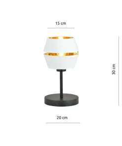 Minimalistyczna, biało-złota lampka stołowa 1182/LN z serii PIANO*Sklep Kaja Best Sale