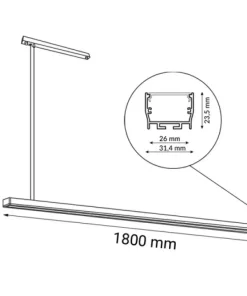 Hot Sklep Kaja Minimalistyczna lampa LED nad stół 180cm 4000K ANT 1859 HIATE | Kaja