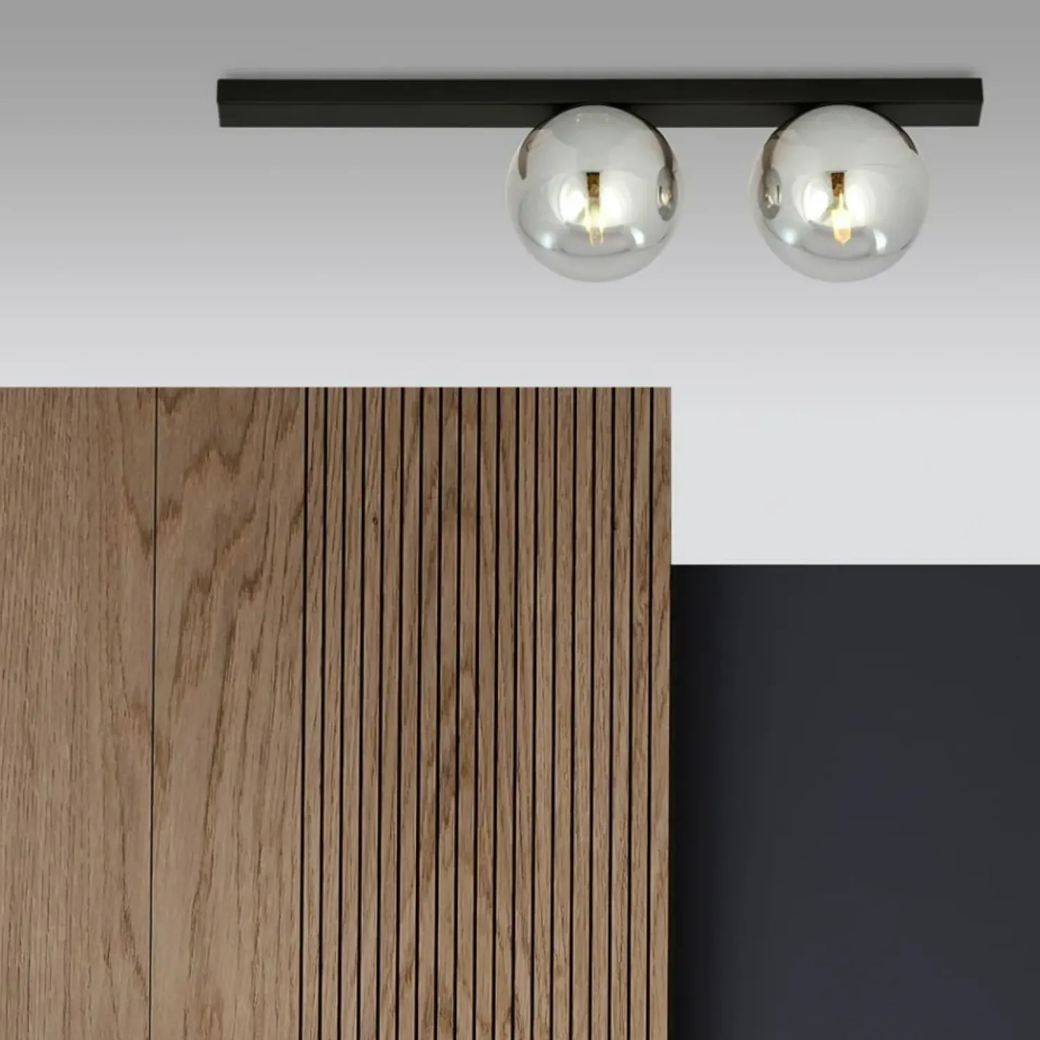 Minimalistyczna lampa sufitowa z dwoma kloszami 1122/2 FIT | Kaja*Sklep Kaja Best Sale