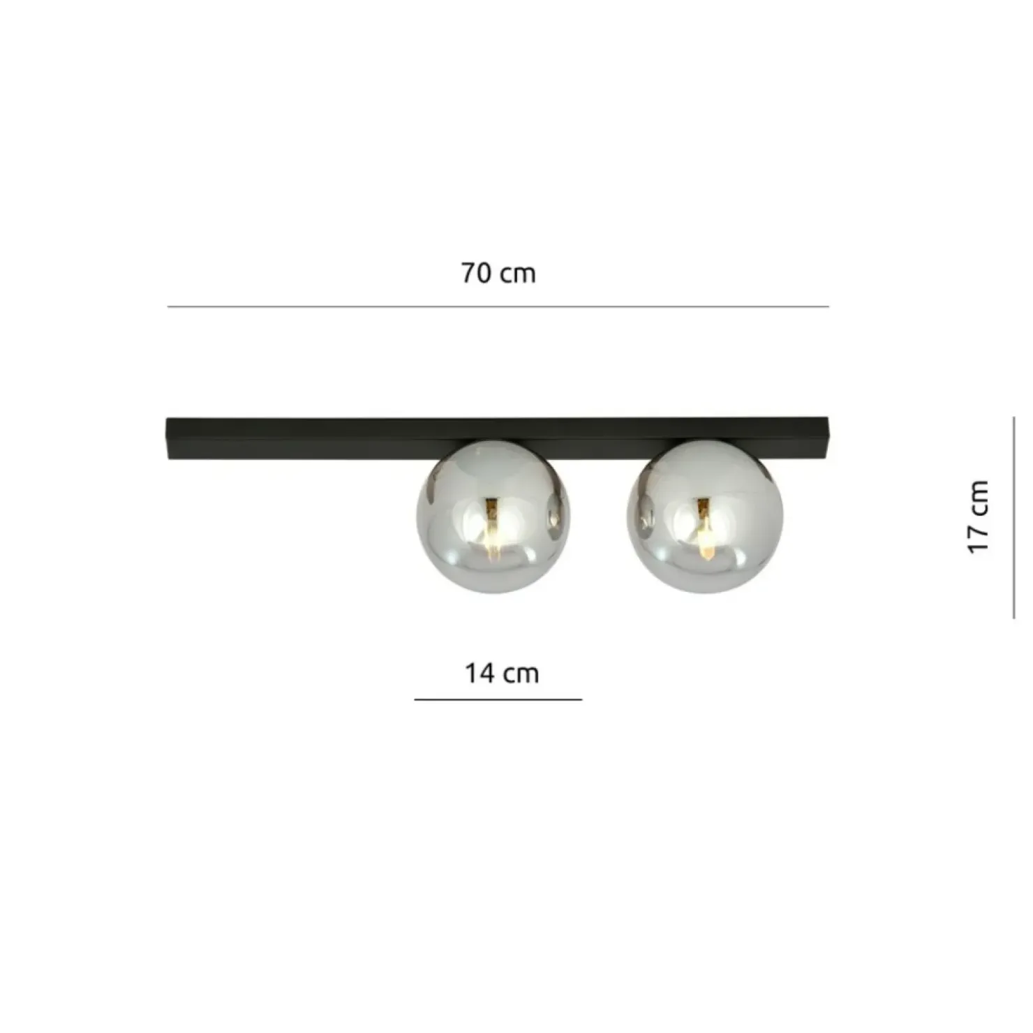 Minimalistyczna lampa sufitowa z dwoma kloszami 1122/2 FIT | Kaja*Sklep Kaja Best Sale
