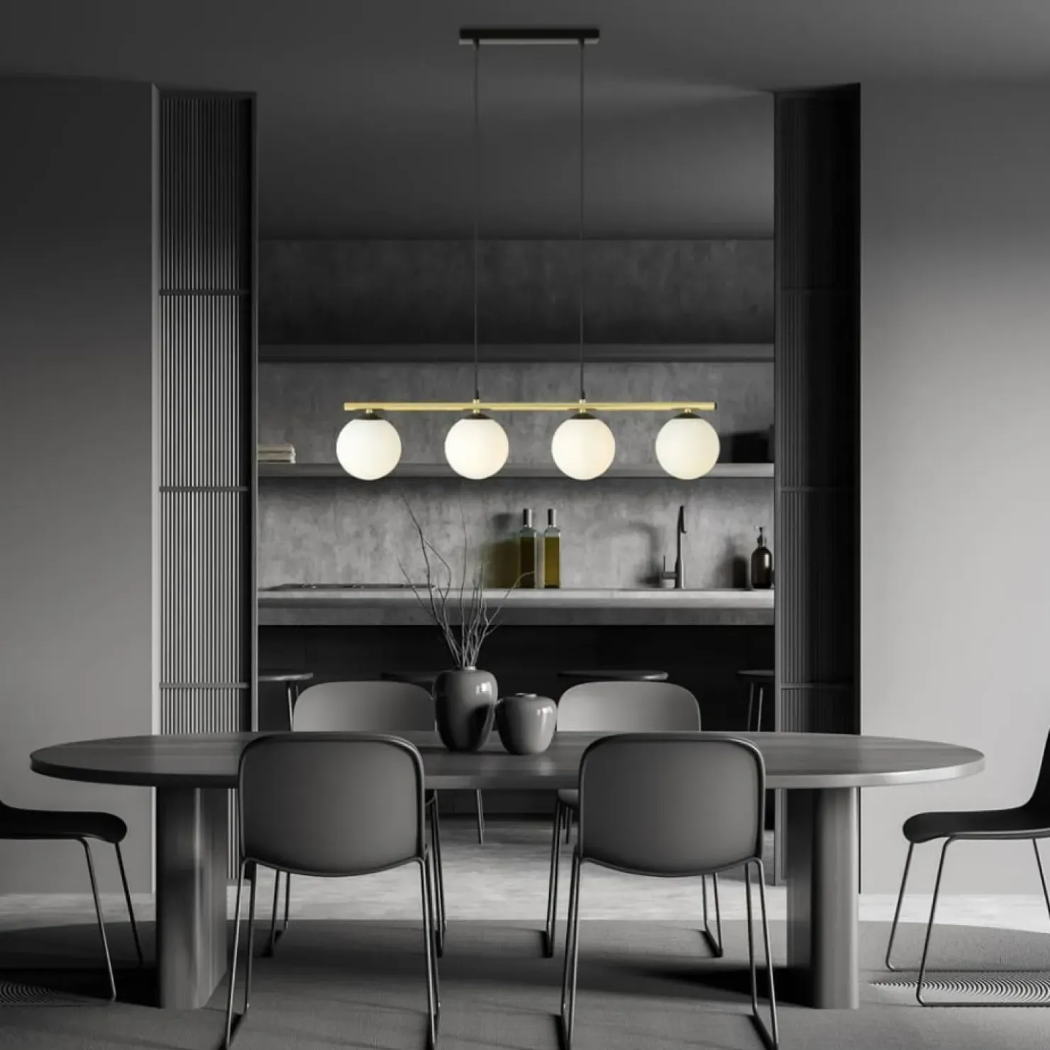 Store Sklep Kaja Minimalistyczna lampa wisząca and wyspę kuchenną 1254/4 z serii ALLORA