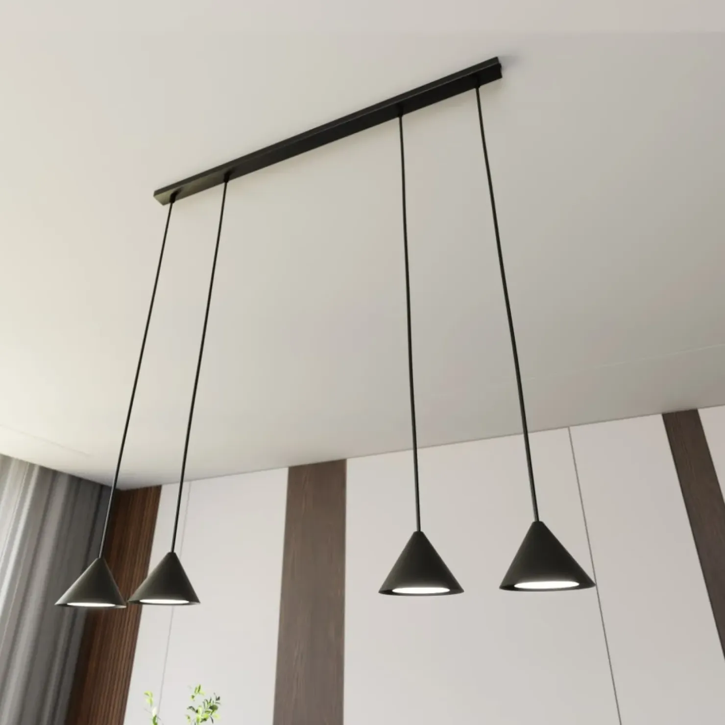 Store Sklep Kaja Minimalistyczna lampa wisząca do salonu 1330/4 ELIT | Kaja Oświetlenie