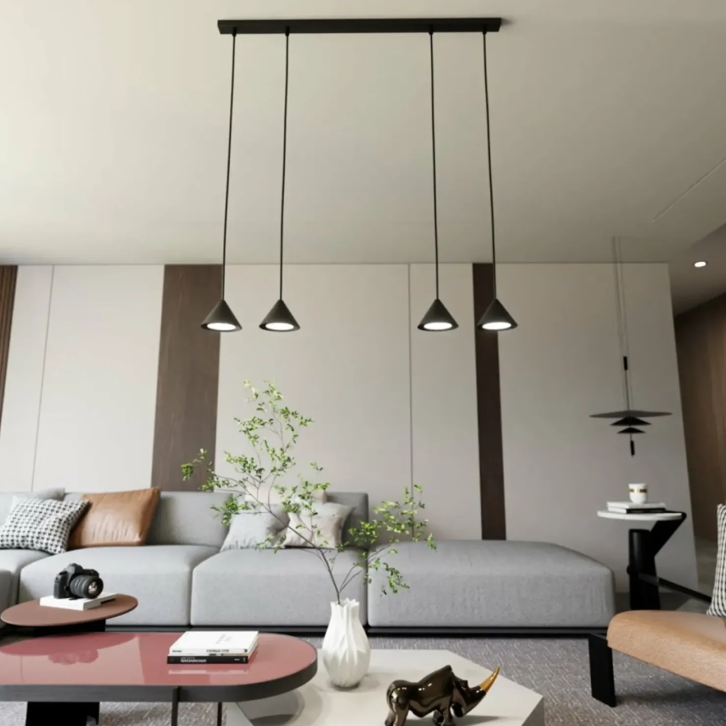 Store Sklep Kaja Minimalistyczna lampa wisząca do salonu 1330/4 ELIT | Kaja Oświetlenie