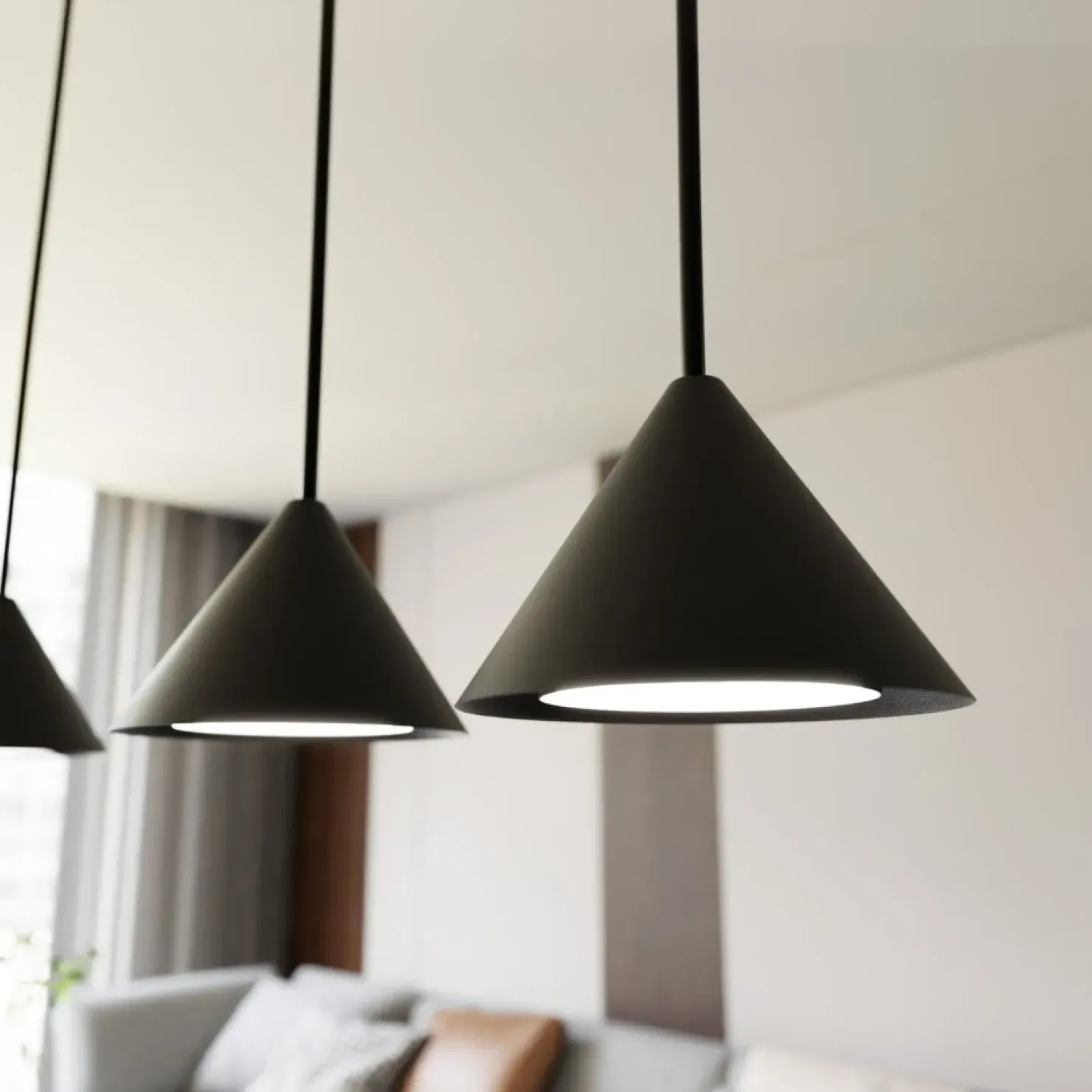 Store Sklep Kaja Minimalistyczna lampa wisząca do salonu 1330/4 ELIT | Kaja Oświetlenie