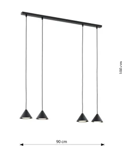 Store Sklep Kaja Minimalistyczna lampa wisząca do salonu 1330/4 ELIT | Kaja Oświetlenie