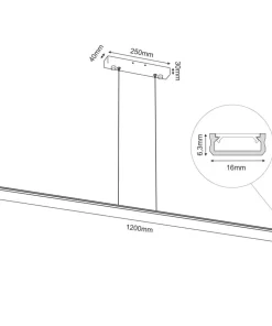 Flash Sale Sklep Kaja Minimalistyczna lampa wisząca nad stół 120cm 3000K ANT 5000 SLIM P