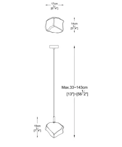 Clearance Sklep Kaja Minimalistyczna lampa wisząca P0488-01F-U8AC ROCK| Kaja Oświetlenie