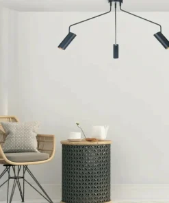 Outlet Sklep Kaja Minimalistyczna lampa z tubami LP-17001/3C BK FUTURO | Kaja