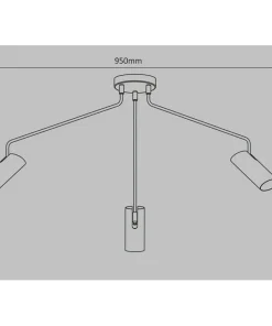 Outlet Sklep Kaja Minimalistyczna lampa z tubami LP-17001/3C BK FUTURO | Kaja