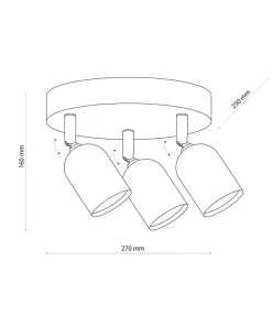 Minimalistyczna, okrągła, czarna lampa z reflektorami TK 4760 TOP*Sklep Kaja Shop
